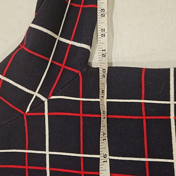 MNG by Mango Plaid Windowpane Pullover Sweater Women's Size M - Picture 6 of 7